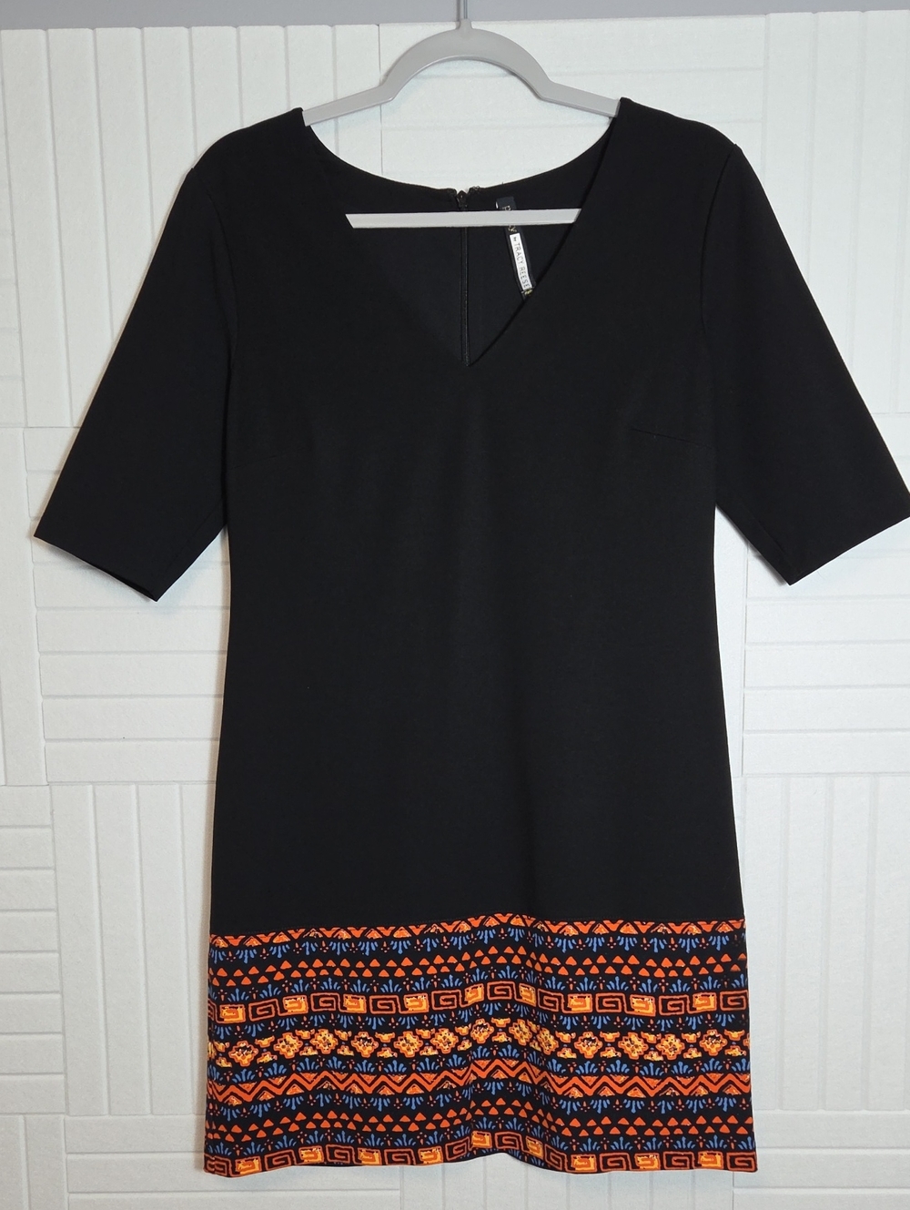 Plenty By Tracy Reese Black V Neck Tribal Print Dress Size 8